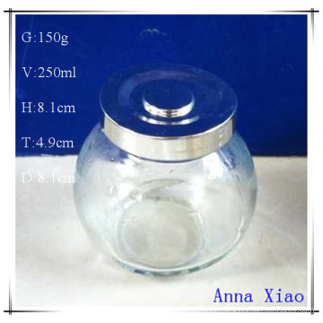 250ml Round Glass Honey Jars with Metal Lids